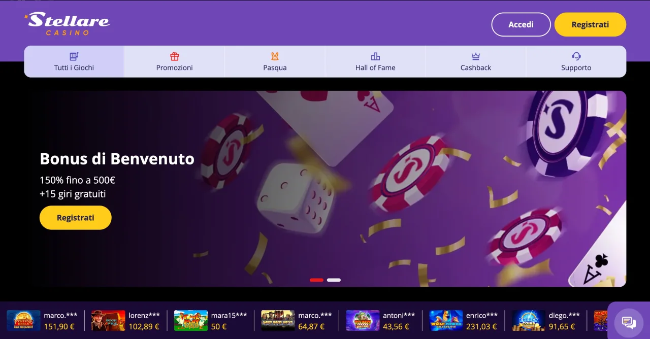 Apri Stellare e attiva il pacchetto di benvenuto